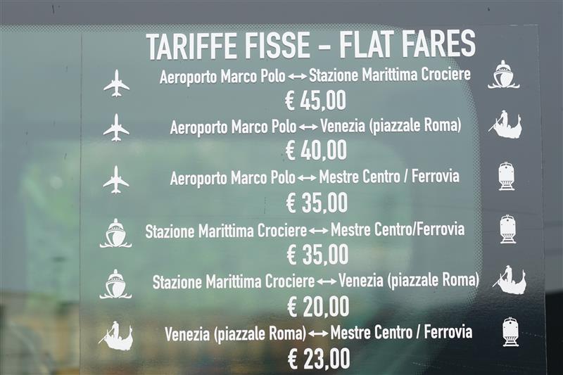 Taxi Preise in Venedig
